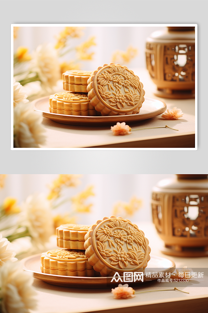 传统节日中秋节月饼食物高清拍摄图素材