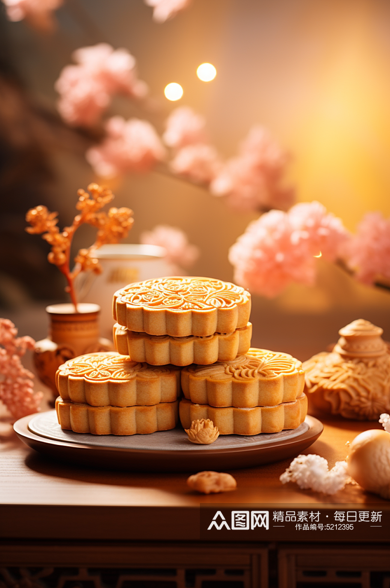 传统节日中秋节月饼食物高清拍摄图素材