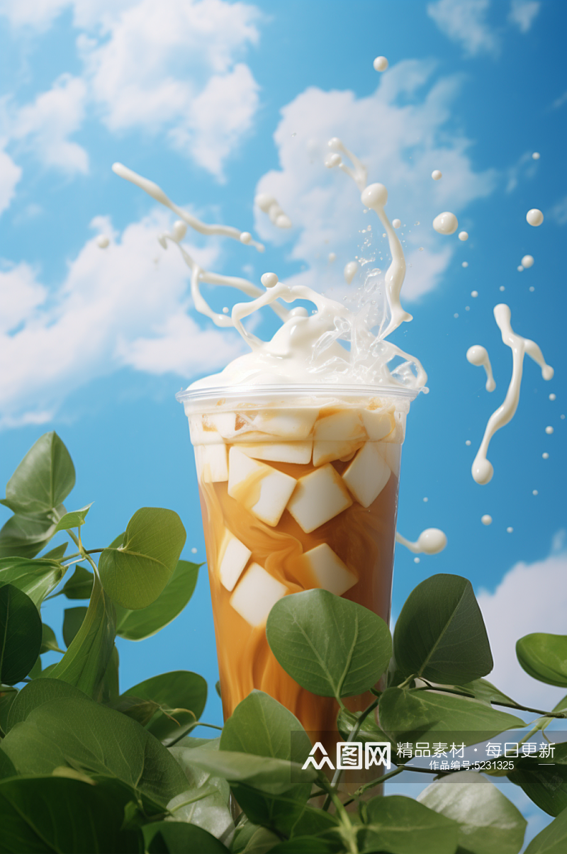 餐厅饮品奶茶创意美食创意海报摄影图片素材