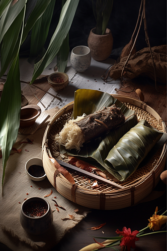 食物餐饮美食糯米鸡场景摄影图片