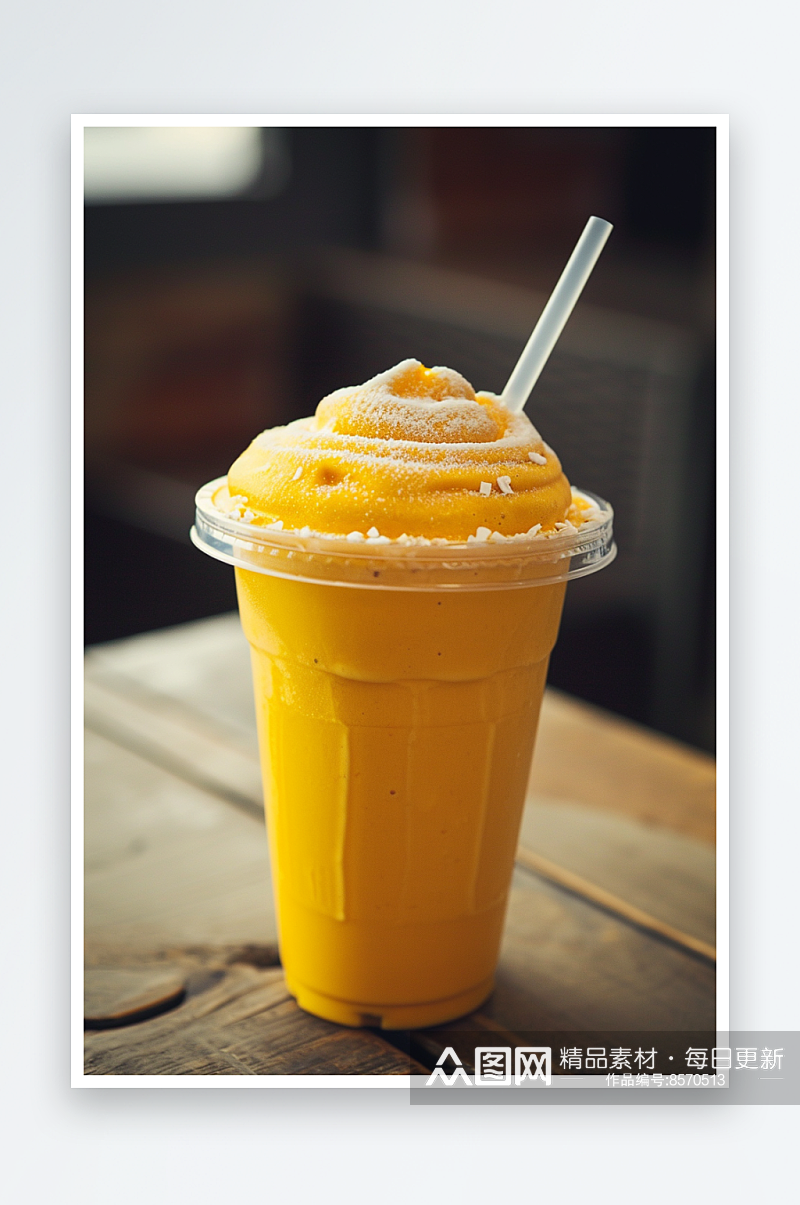 芒果水果奶茶饮品摄影图素材