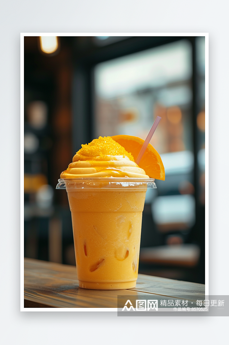 芒果水果奶茶饮品摄影图素材