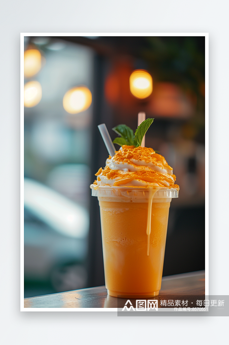 水果奶茶芒果饮品摄影图素材