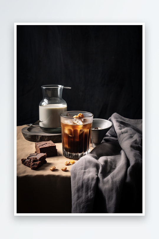 下午茶饮品拿铁美式咖啡摄影图