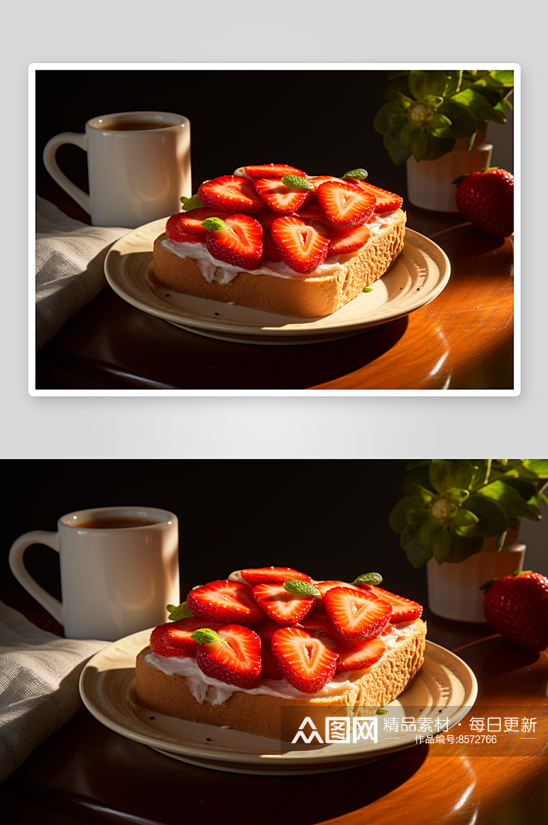 早餐烘焙蛋糕摄影图素材