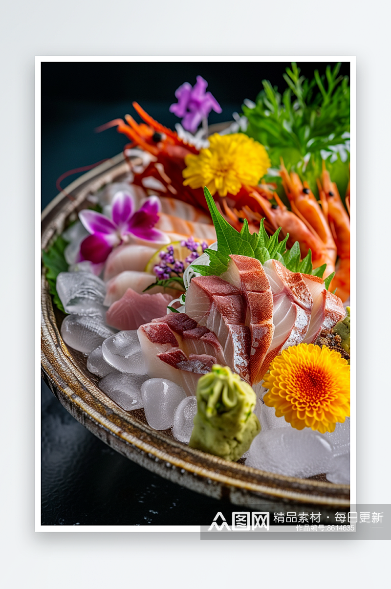 日料美食餐饮海鲜寿司摄影图素材
