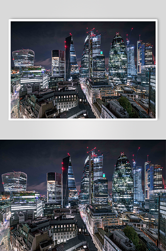 城市高楼大厦建筑夜景摄影图片