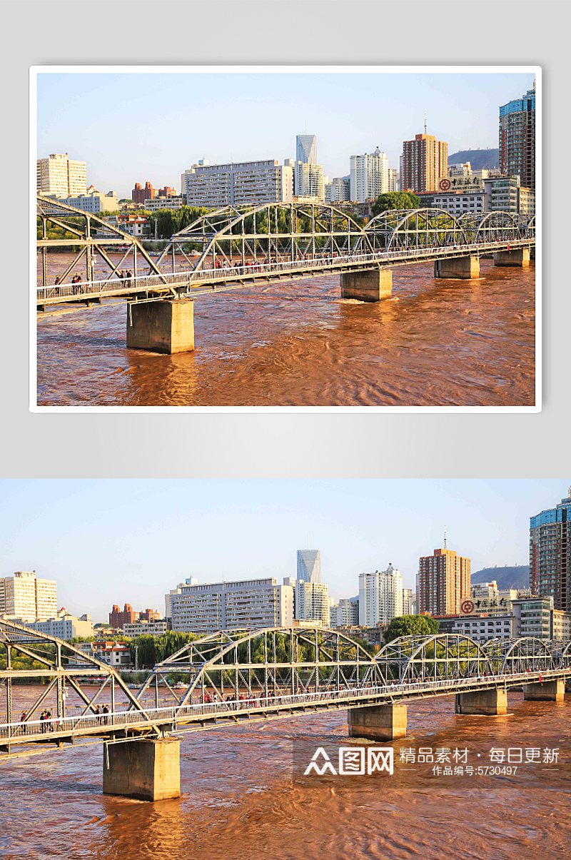 摄影图片兰州黄河第一座桥中山桥素材