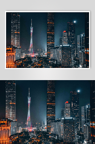 摄影图片广州地标广州塔灯光秀夜景摄影图片