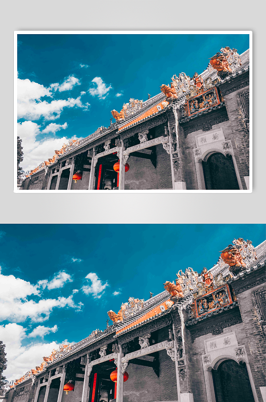 摄影图片岭南建筑代表广州陈家祠砖雕