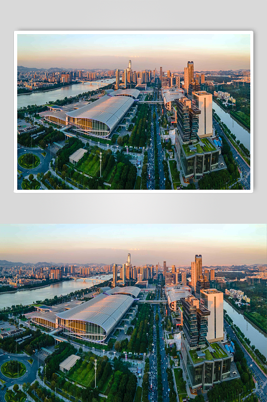 攝影圖片全景航拍廣州琶洲廣州會(huì)展館會(huì)展中心