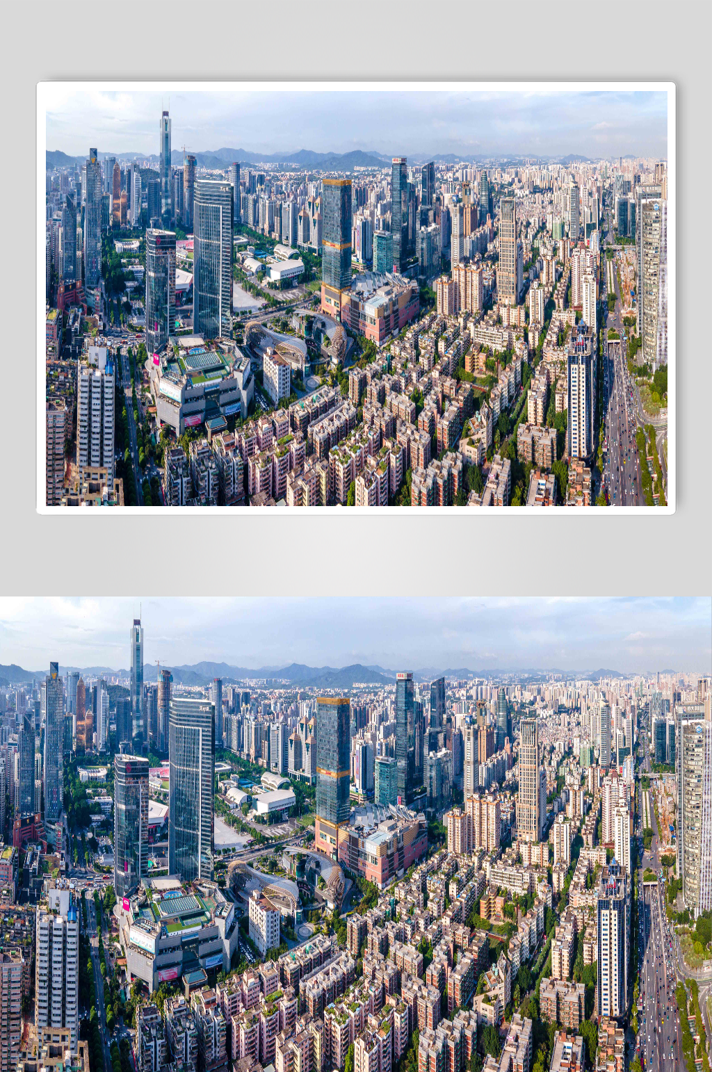 摄影图片全景航拍广州天河区城市建筑群素材