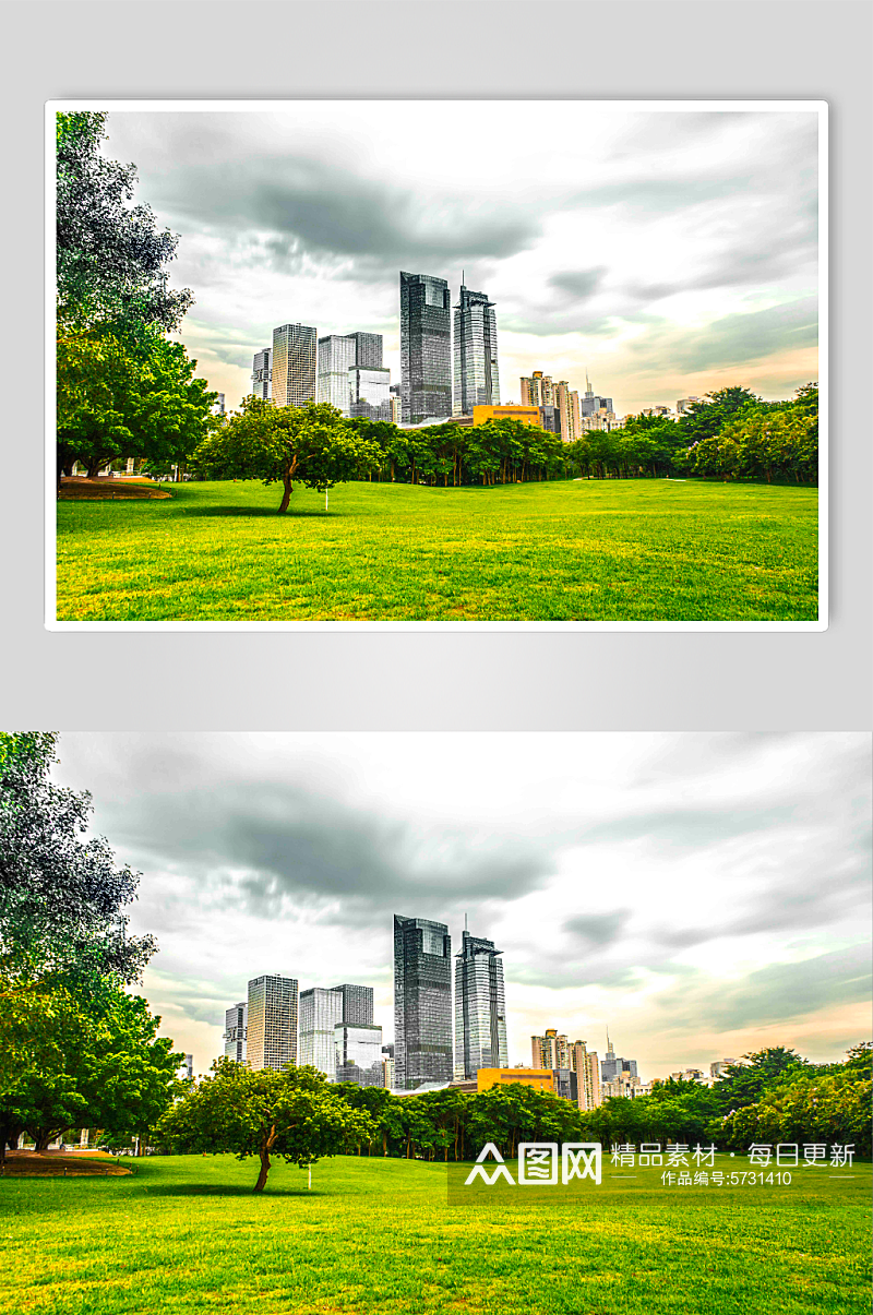 摄影图片简约城市建筑绿化单色调背景图素材