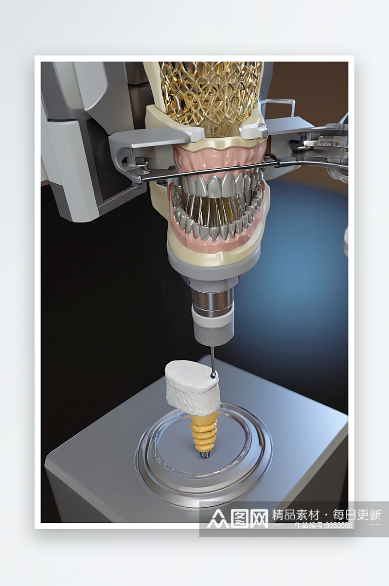 3D牙齿打印机插图图片素材