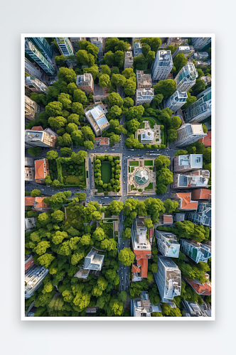 粽树背景自然城市高空图片