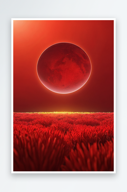 红色立体背景风景水天空效背景纹理艺术抽象
