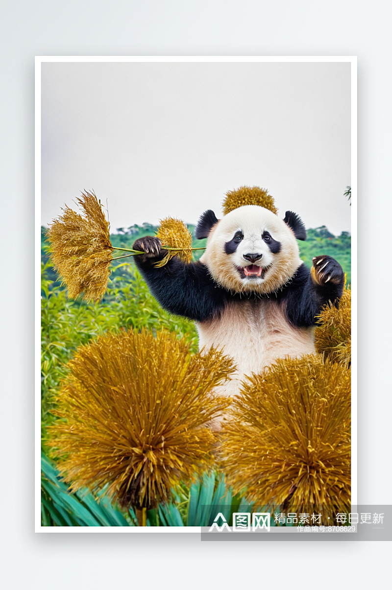 熊猫卡通熊熊猫饭泰迪熊图片照片素材