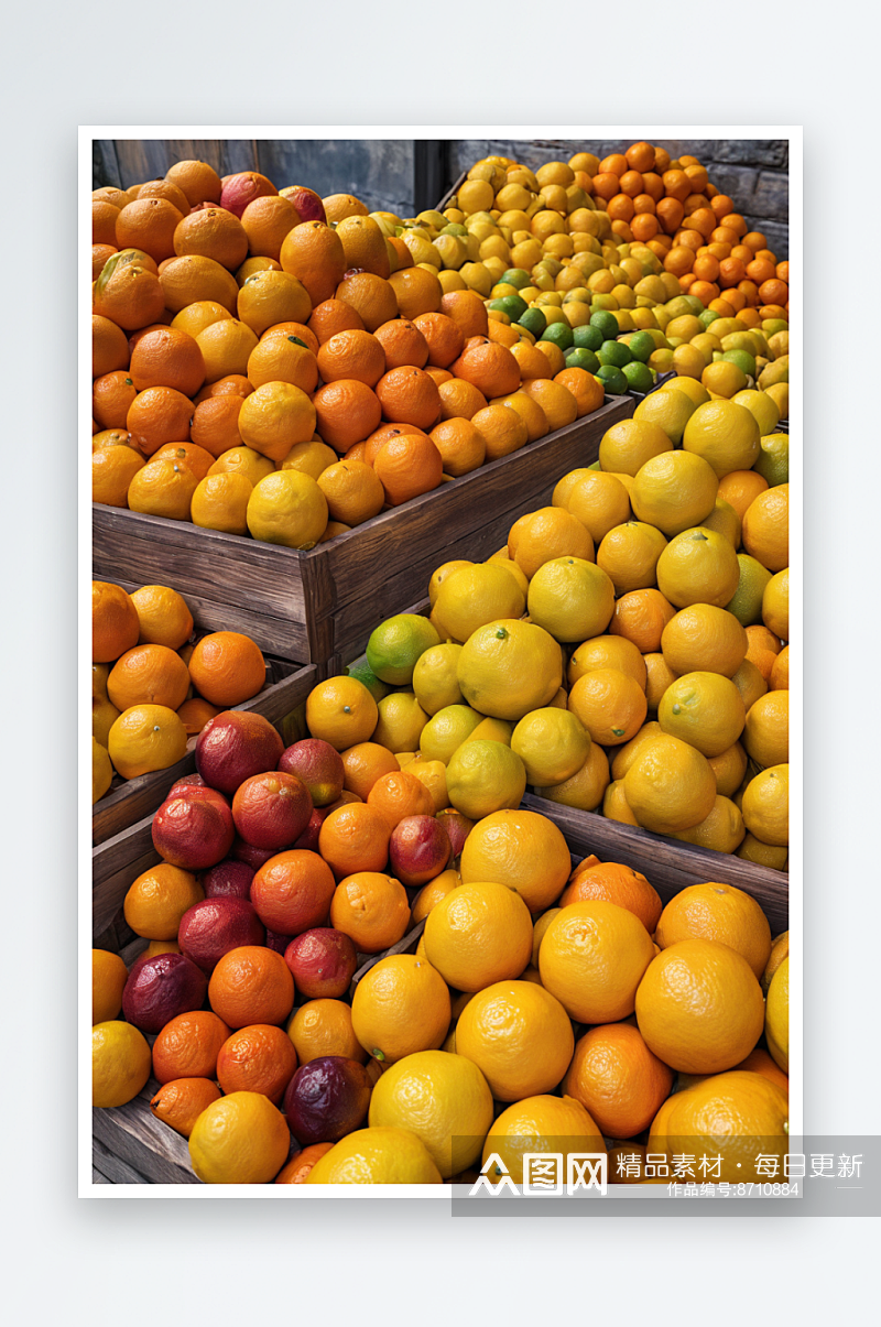 橙子新鲜水果餐桌拼盘西瓜图片素材
