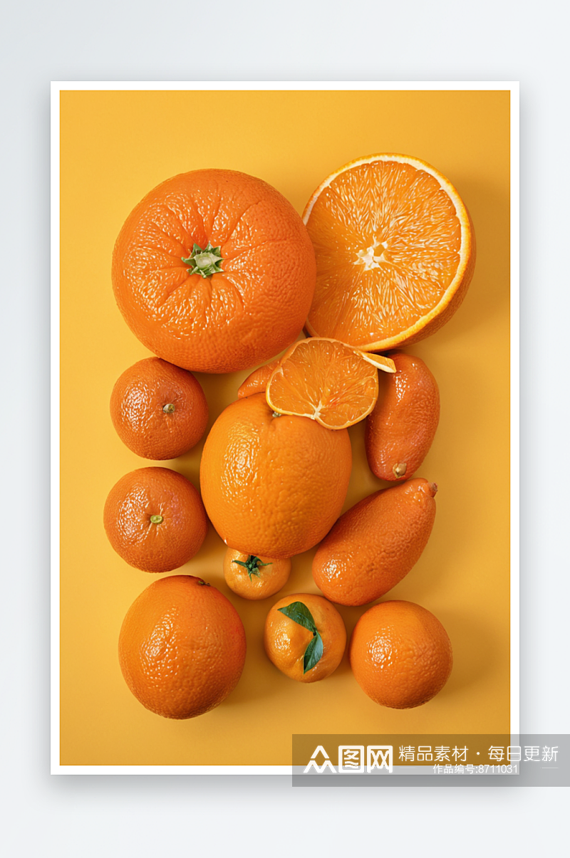 橙子新鲜水果餐桌拼盘西瓜图片素材