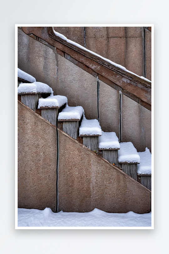 冰雪风景楼梯图片