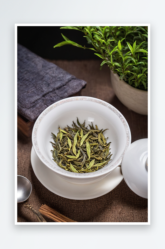 毛尖绿茶茶壶茶叶图片照片素材
