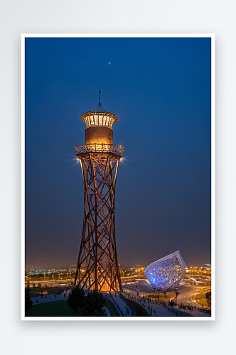 夜景城市夜景体雕塑大桥住宅楼古建筑图片