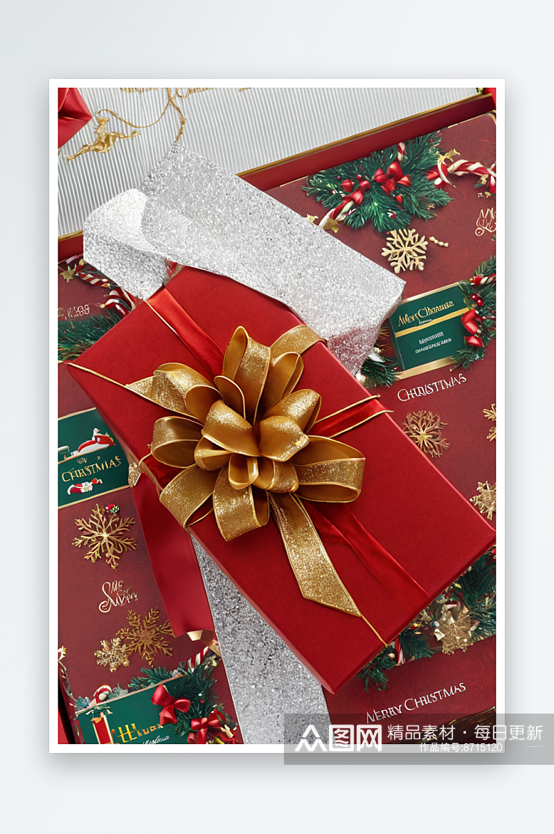 圣诞树圣诞背景小彩灯圣诞装饰物礼物礼盒素材
