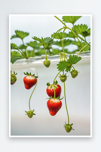 草莓水果树叶植物纹理秋叶特写茶背景