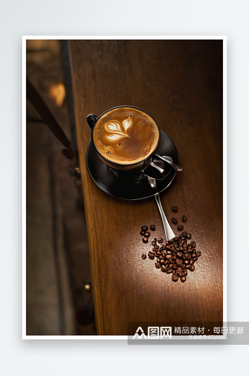 咖啡时光冰美式咖啡桌图片素材