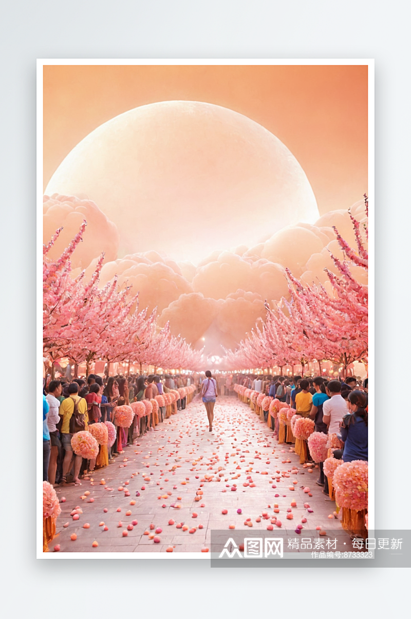 心形情人节粉色玫瑰花心形背景图片素材