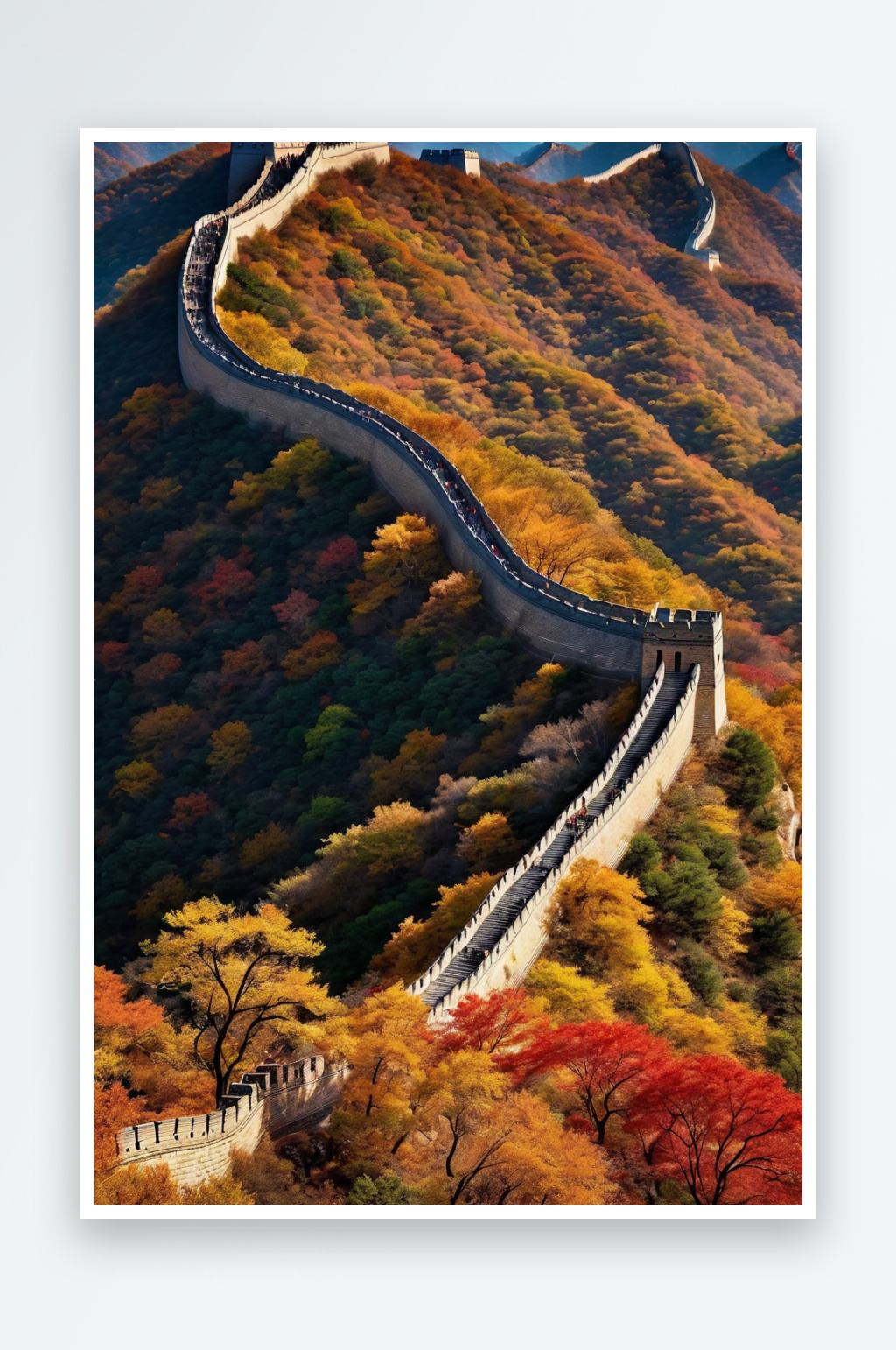 长城山岭云台雕刻山林万里风光岭秦皇岛素材