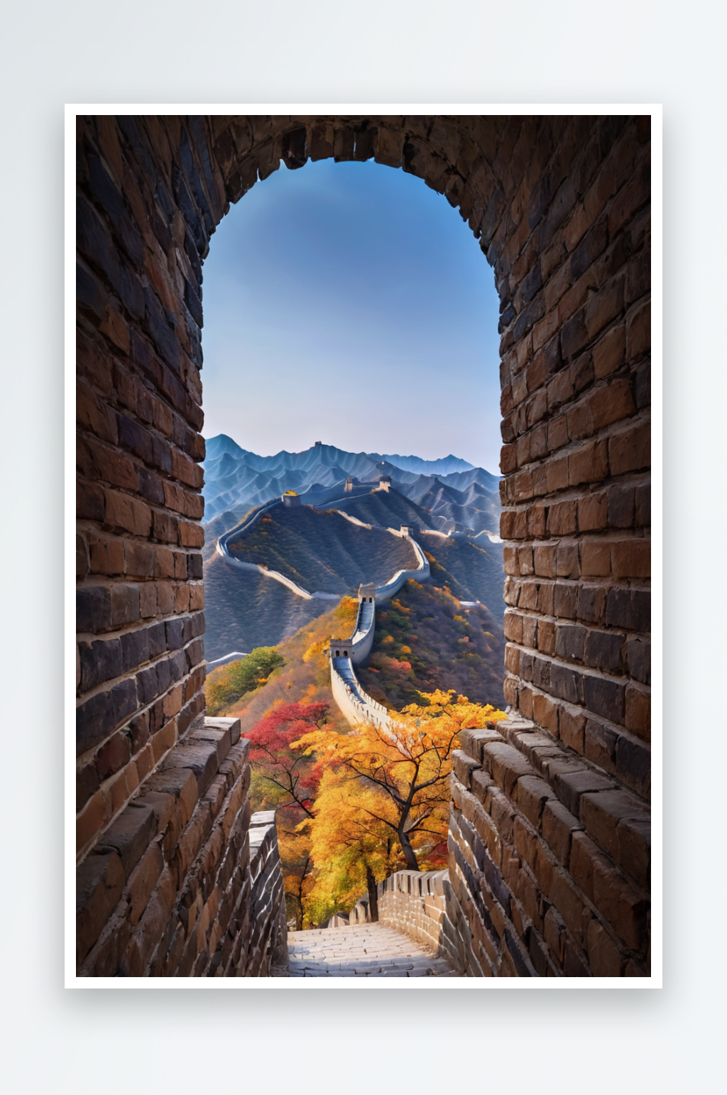 长城山岭云台雕刻山林万里风光岭秦皇岛素材