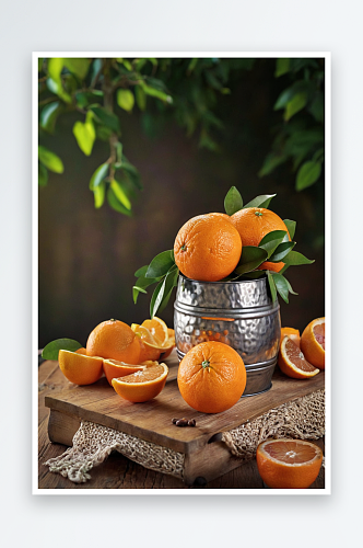 橙子新鲜水果餐桌拼盘西瓜图片