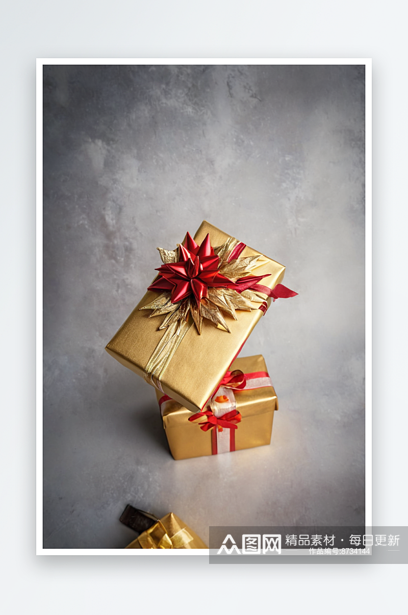 圣诞树圣诞背景小彩灯装饰物礼物礼盒素材