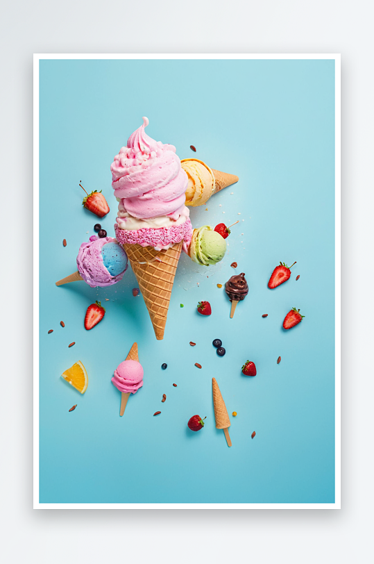 夏天冰淇淋甜筒冷饮店儿童节买冰淇淋人群图