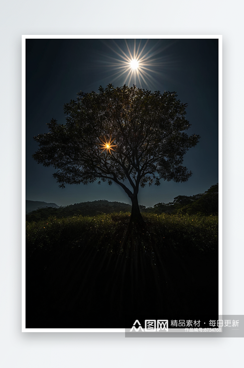 树干灯光树光树木树叶树莓图片照片素材