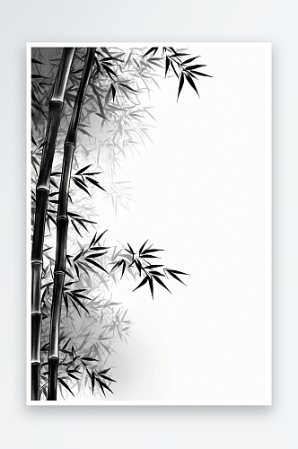 水墨山水图片竹子彩绘照片素材
