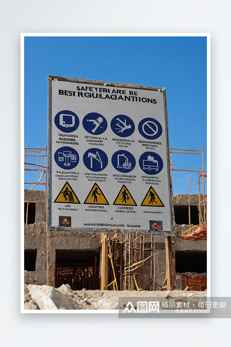 标志工地现场建筑安全帽子警告标志柜子素材