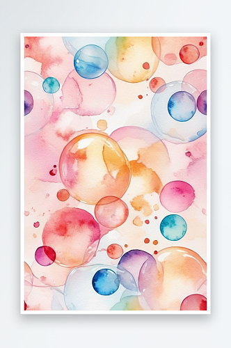 水彩颜料相框桌子气泡泼墨图片照片