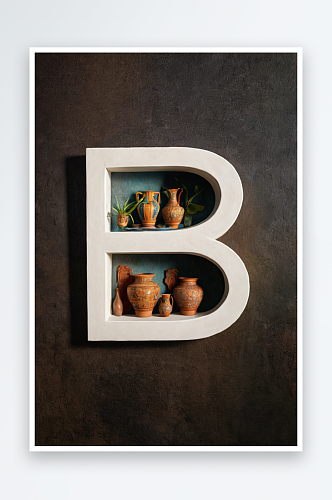 古典陶罐展示了生活几片图片