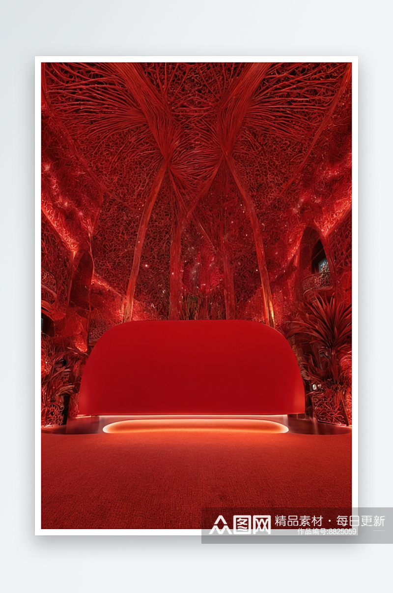 空间红色建筑空间背景纹理图片照片素材