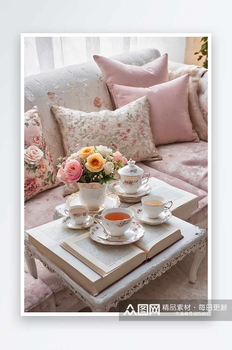茶杯茶壶茶具茶水客厅桌子上的茶杯图片素材