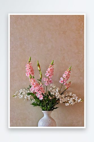 花朵粉红花花束花瓶金色沙发郁金香图片