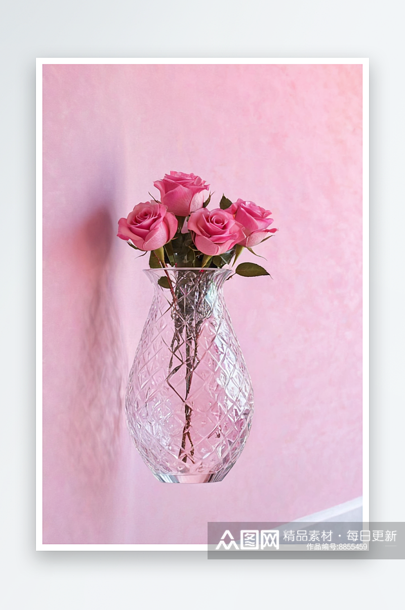 花瓶桌子上花束靠墙玻璃瓶桌子茶几瓶图片素材