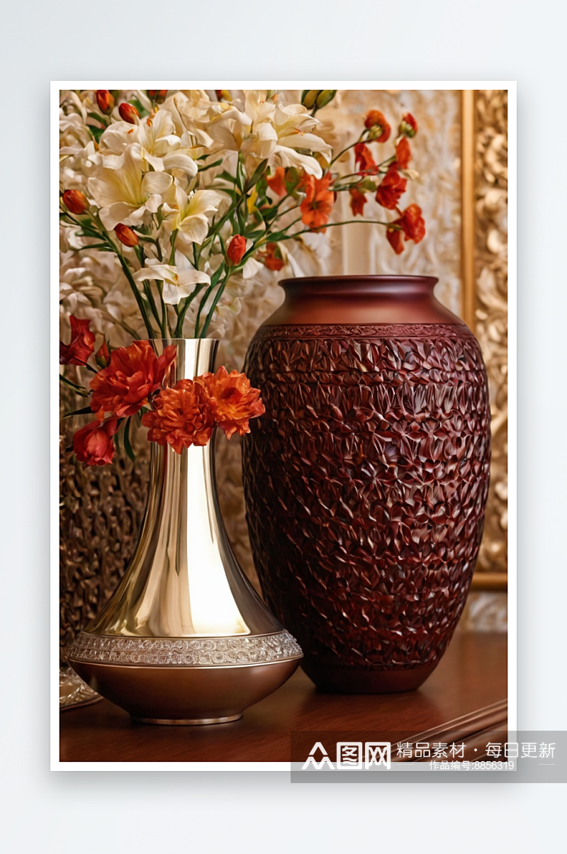 花瓶桌子上花束瓷瓶客厅花瓶桌子茶几瓶图片素材