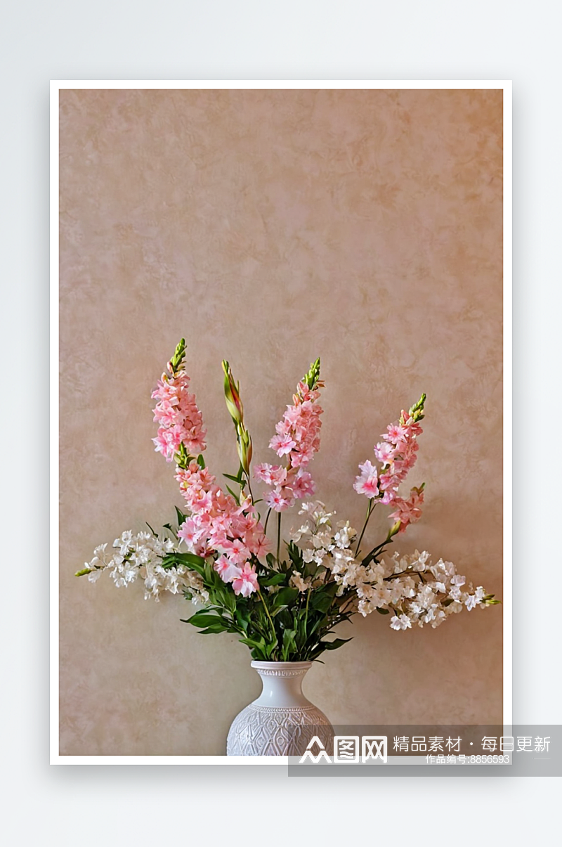 花朵粉红花花束花瓶金色沙发郁金香图片素材