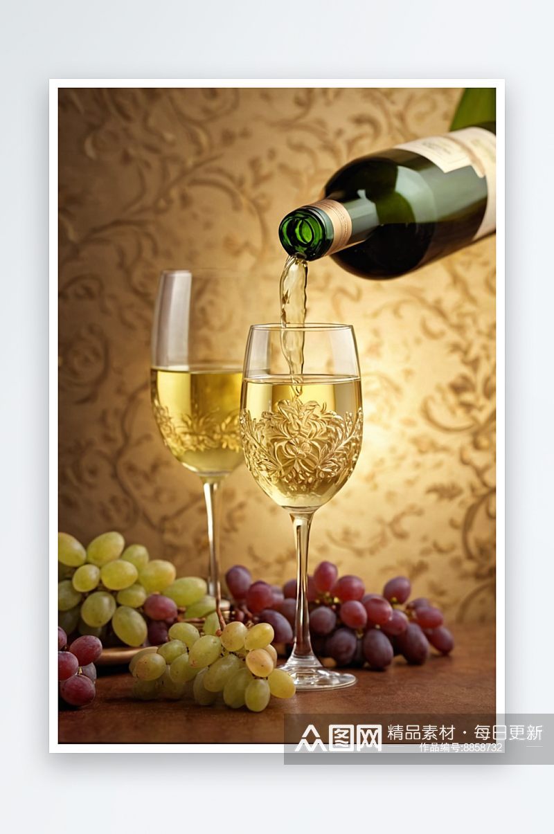 酒杯酒瓶香槟干杯葡萄酒餐桌高档餐厅图片素材