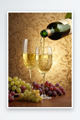 酒杯酒瓶香槟干杯葡萄酒餐桌高档餐厅图片