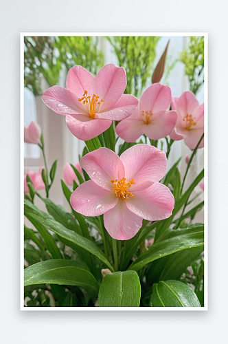 植物开花发芽绿植花朵百合盆栽叶子图片