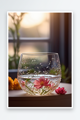 花瓣玻璃杯透明宁静图片